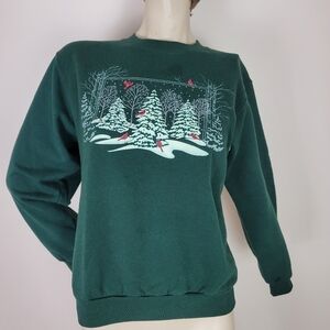 Vintage cardinal Christmas/winter crewneck sweatshirt